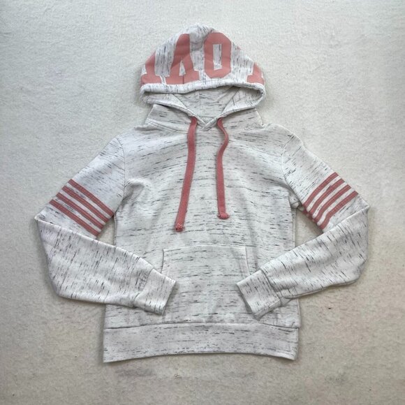 Reflex Tops - Reflex White and Pink Love Hoodie Sweatshirt Size Small